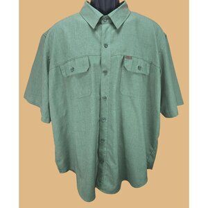 Orvis Classic Mens Green Short Sleeve Button-Up Shirt XXL